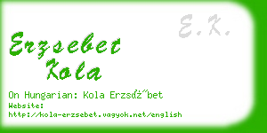 erzsebet kola business card